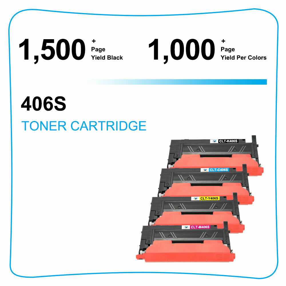 3PK CMY Color CLT-406S Toner for Samsung CLP-365W CLX-3305FW Xpress C410W C460FW