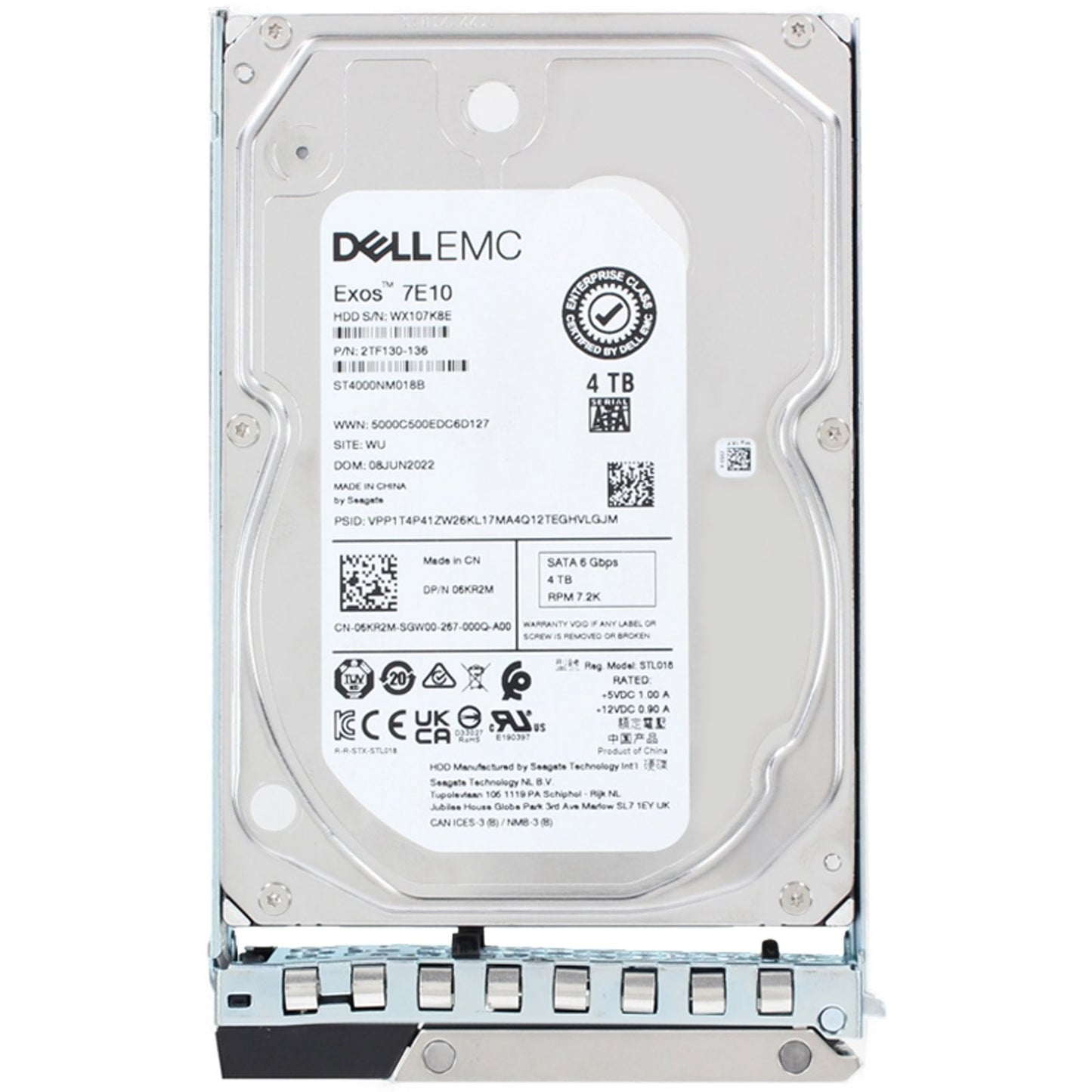 Dell 4TB 7.2K 512n 6Gbps SATA 3.5 HDD Exos 7E10 (6KR2M) -CR