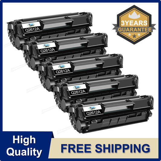 5PK Q2612A 12A Toner Cartridge Fits for HP LaserJet 1020 1022n 3050 3052 printer