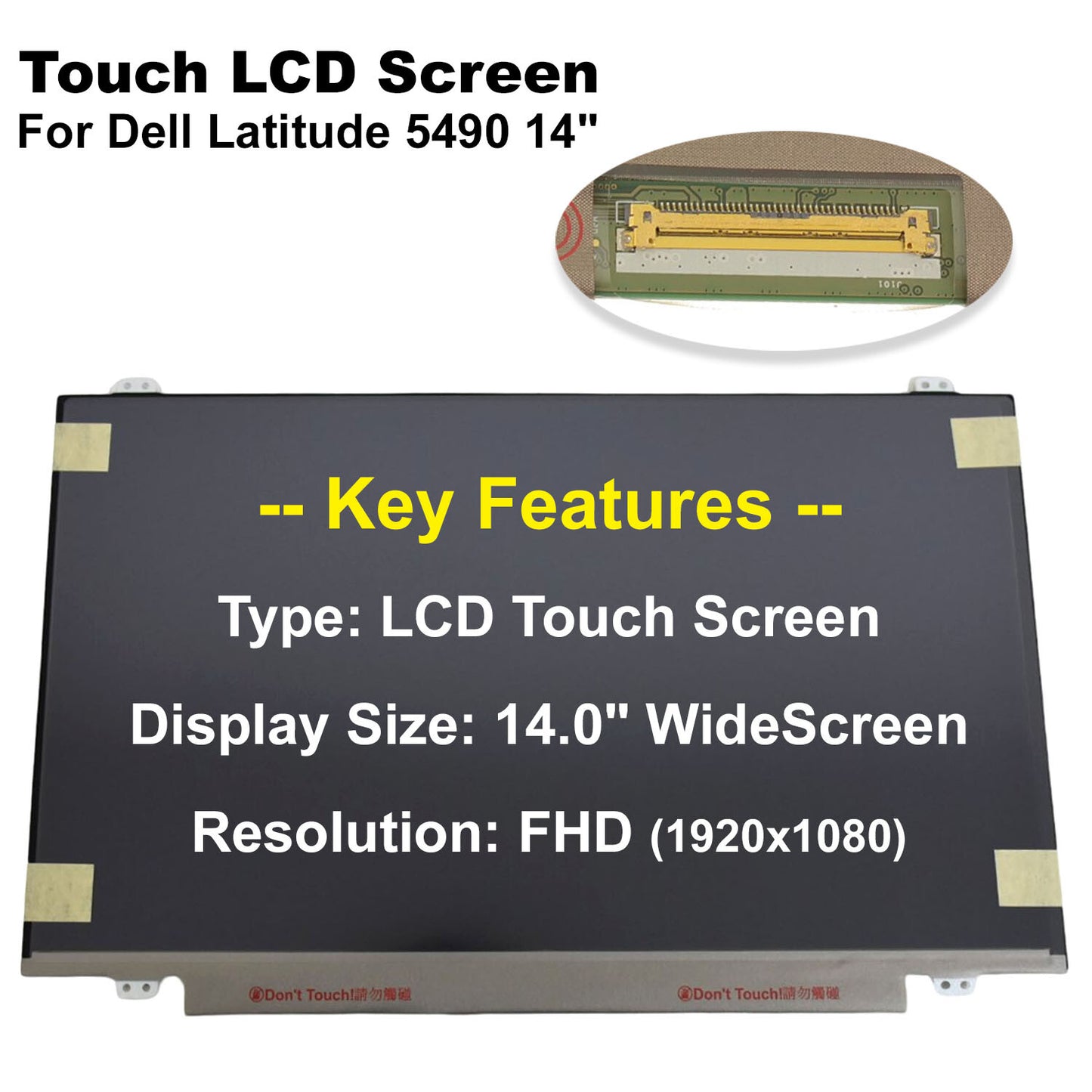 Dell OEM Latitude 5490 14" Touchscreen FHD LCD LED Widescreen OTP TS 8CVCF