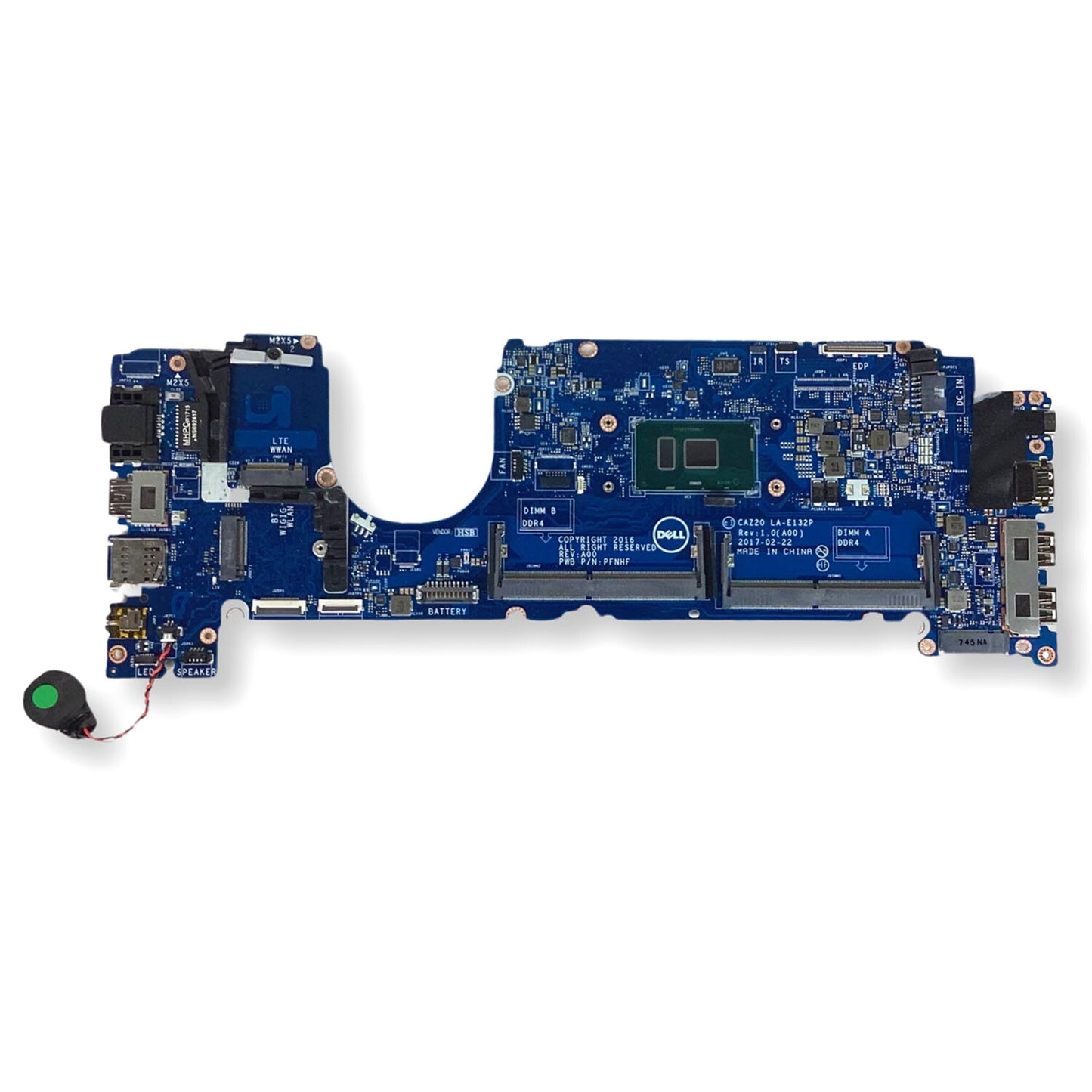 Genuine Dell OEM Latitude 7480 Motherboard System Board Intel i5 2.5GHz VTFRD