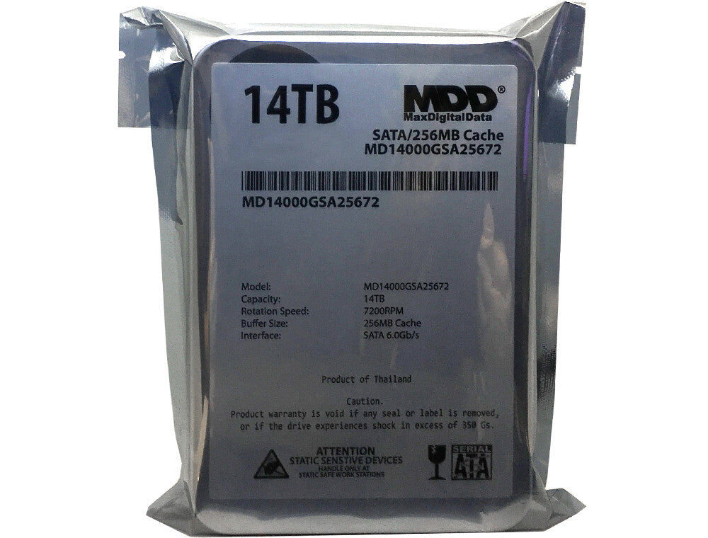 MaxDigitalData (MD14000GSA25672) 14TB 7200RPM 3.5" 128MB Internal Hard Drive