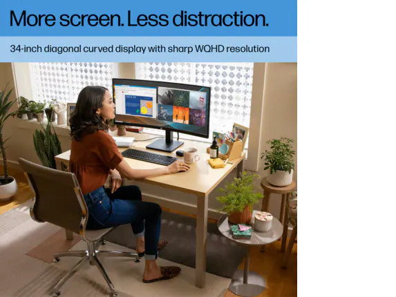 HP P34hc G4 WQHD USB-C Curved Monitor 34" WQHD (3440 x 1440) 48-100 Hz