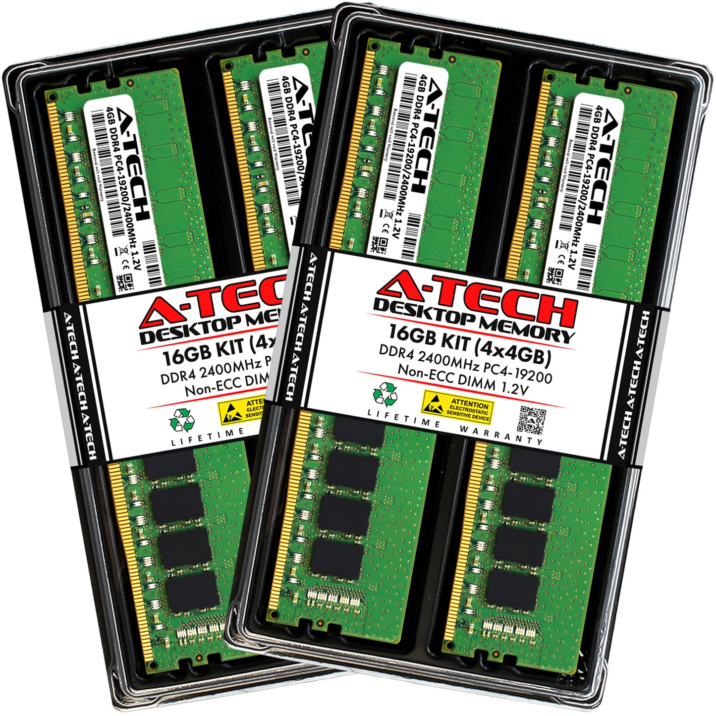 16GB 4x 4GB DDR4-2400 Crucial Ballistix BLS4K4G4D240FSC Equivalent Memory RAM