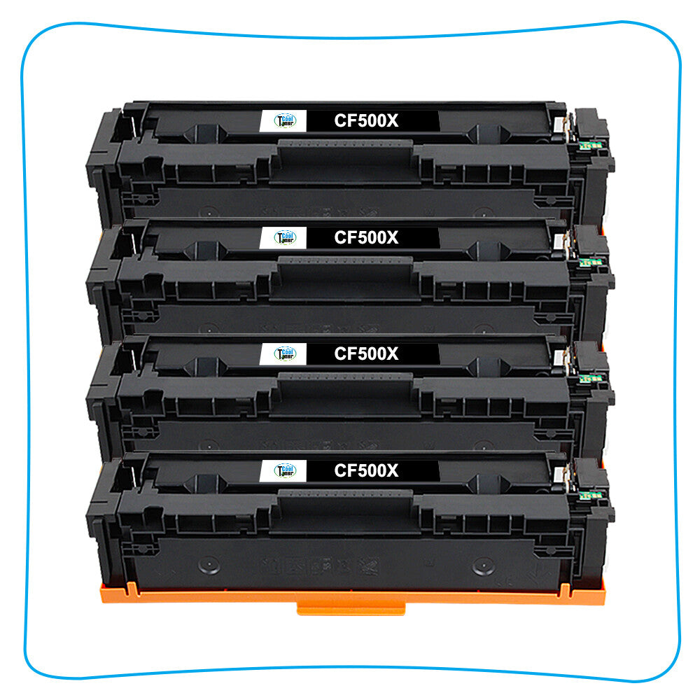 4PK CF500X Black Toner Compatible with HP 202X LaserJet M254dw M281cdw M281fdw