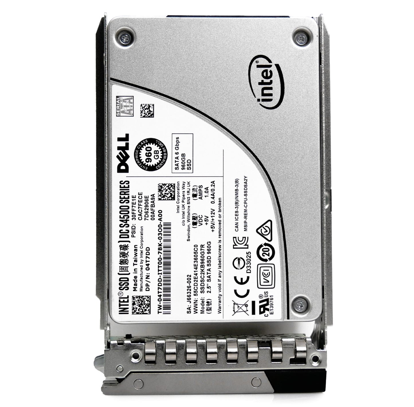 Dell DC S4500 04T7DD 960GB SATA SSD 6Gb/s 2.5" G14 G15 G16 Tray