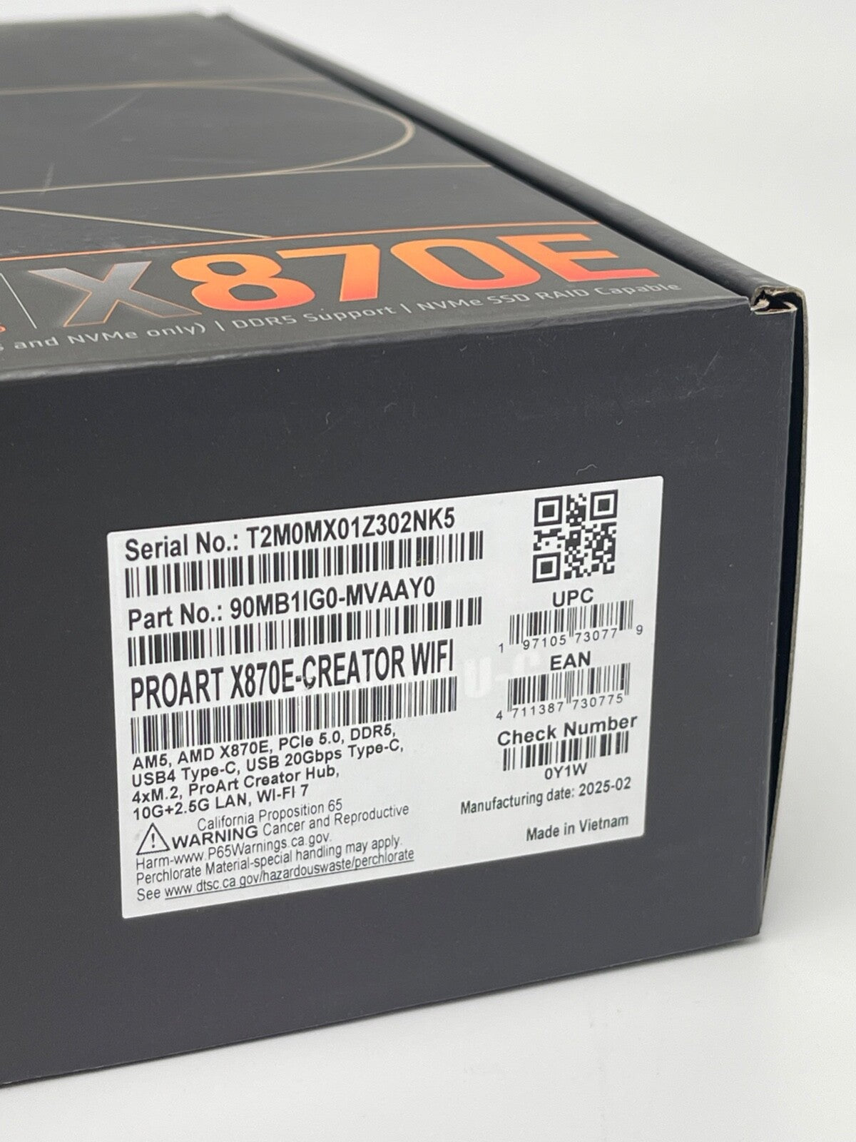 ASUS ProArt X870E-CREATOR WIFI Socket AM5 DDR5 ATX Motherboard