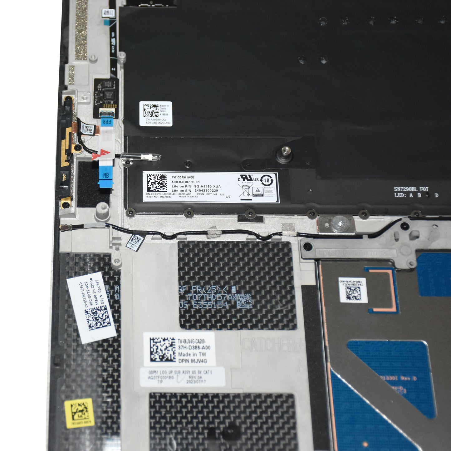 Dell XPS 15 9500 US Intl Keyboard Touchpad Palmrest Killer AX1650s 6JV4G 08NGH