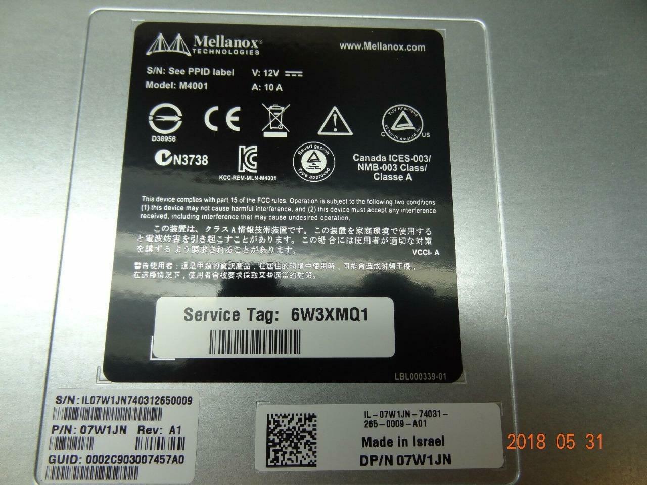 Dell Poweredge M4001t M1000e Infiniband Switch 40gb/s 32-ports Width Fdr10 R5TN8