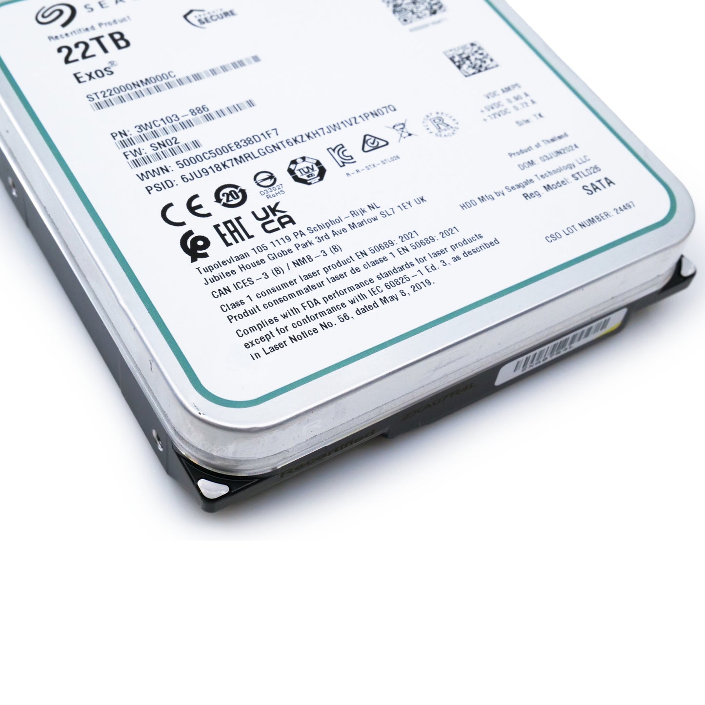 Seagate Exos 22TB 7.2K RPM SATA 6Gb/s 3.5in Enterprise HDD - ST22000NM000C