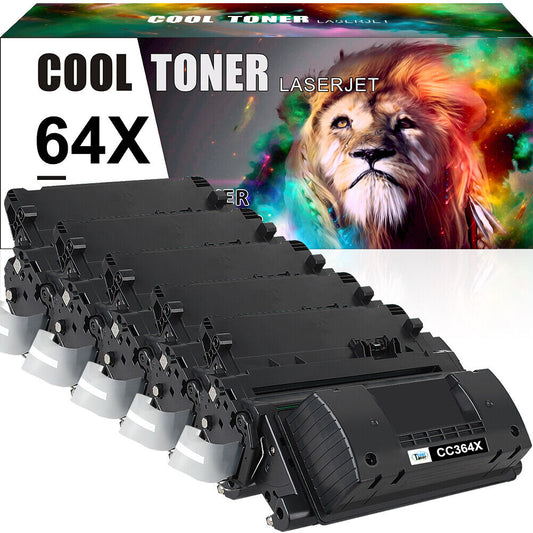 5PK CC364X 64X Toner Cartridge Compatible with HP LaserJet P4015n P4015x P4515n