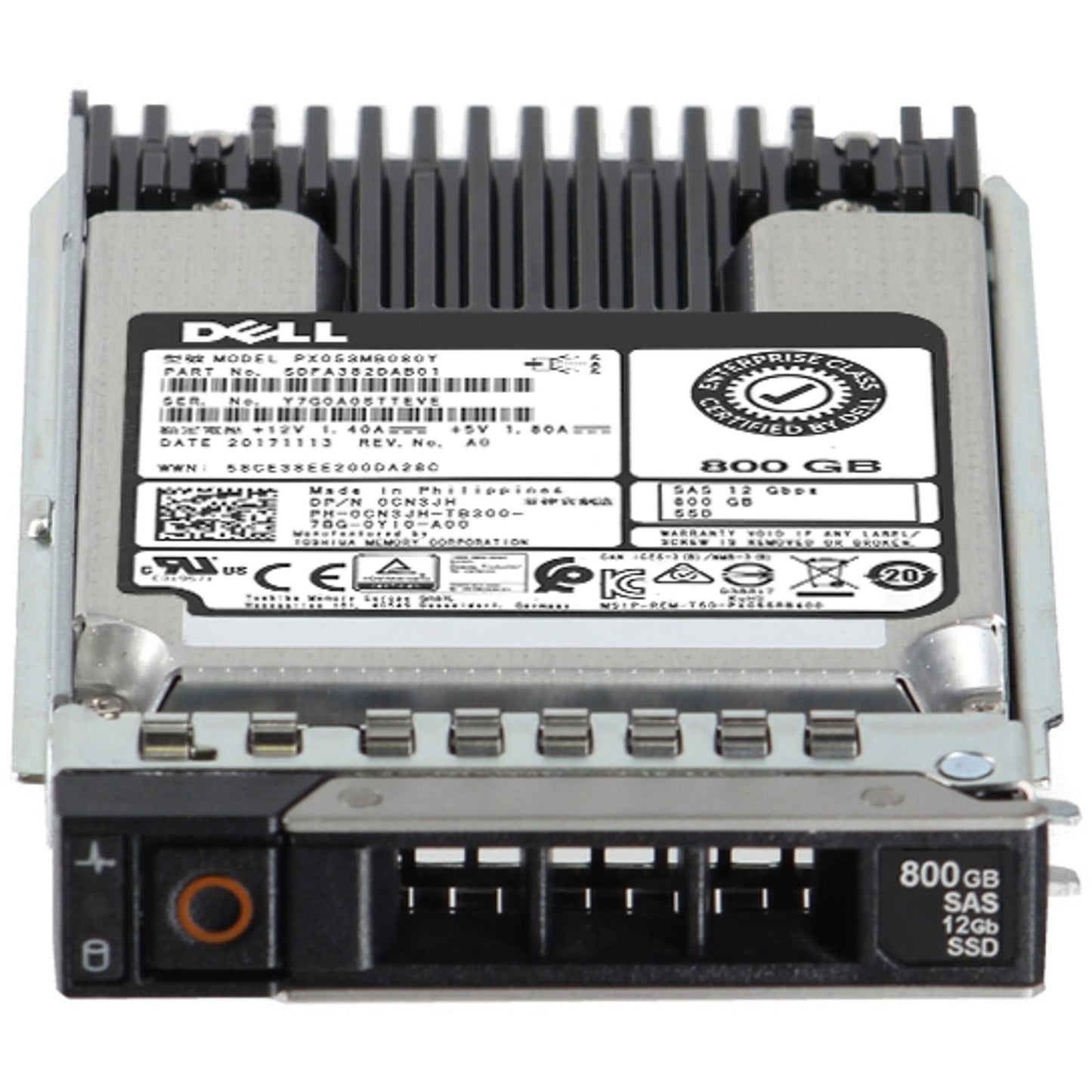 Dell 800GB 12Gbps SAS WI MLC 2.5 SSD PX05SMB080Y (400-AMKV) (400-AMKV-OSTK) (NOT FOR HOME PC)