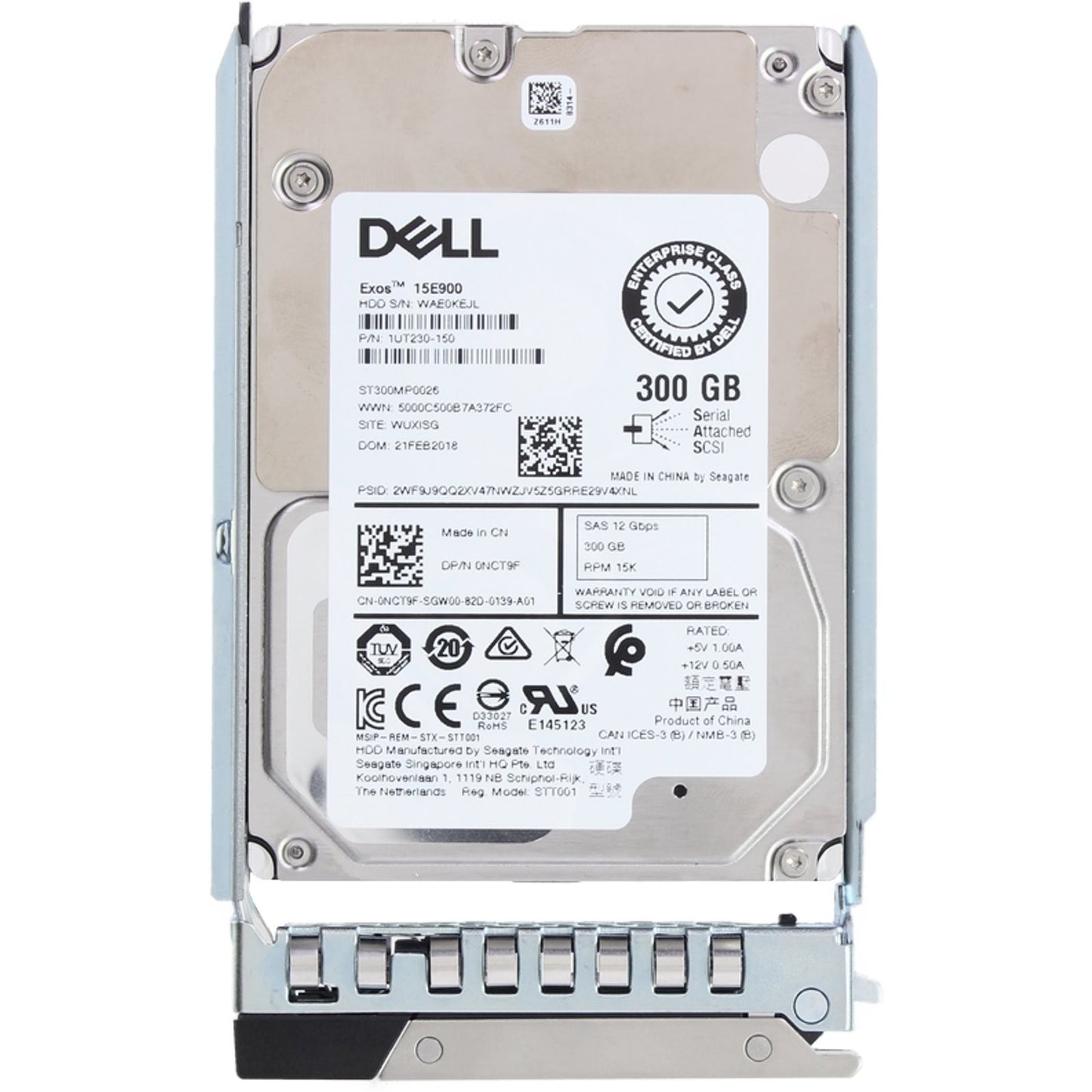 Dell 300GB 15K 512n 12Gbps SAS 2.5 HDD Exos 15E900 CPO (NCT9F) -R (NOT FOR HOME PC)