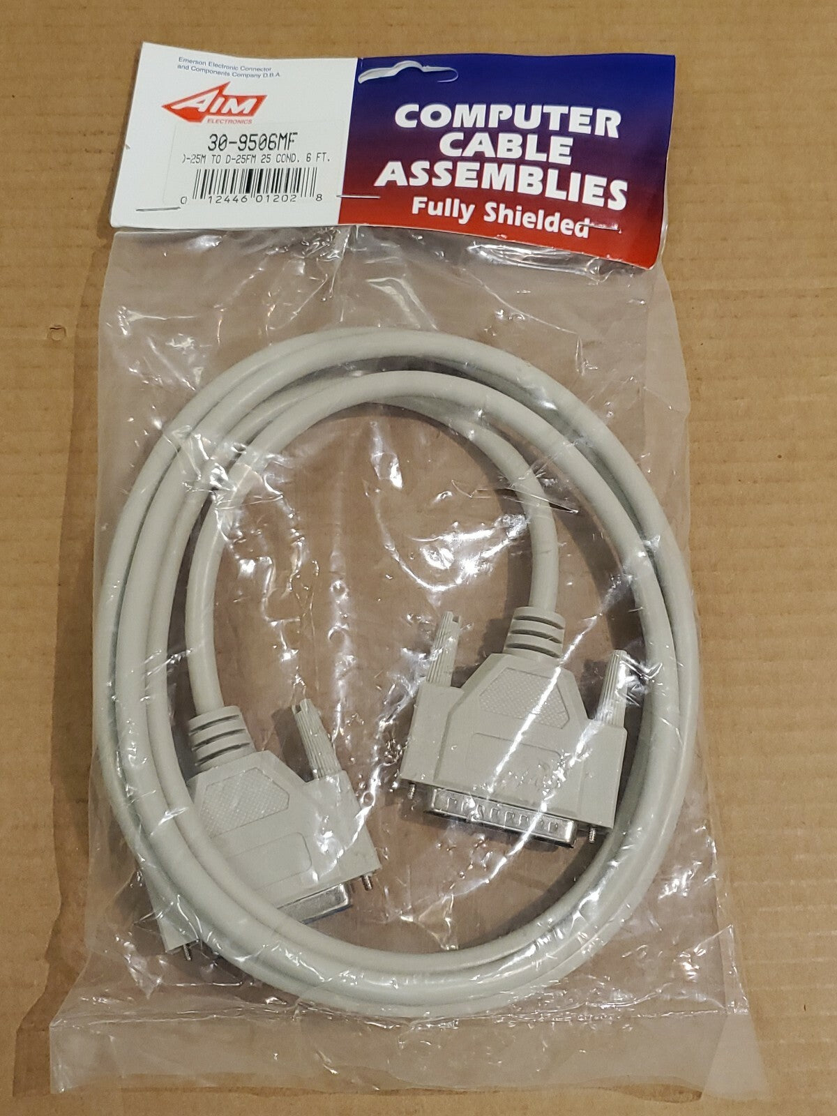 AIM Emerson Cable 30-9506MF Fully Shielded D-25M To D-25FM 25 Cond 6 FT Feet