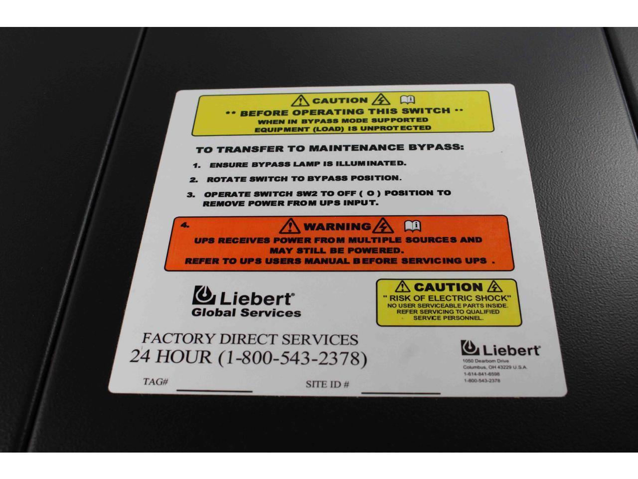 Liebert Maintenance Bypass Wall Mount Cabinet Black NMBHW41