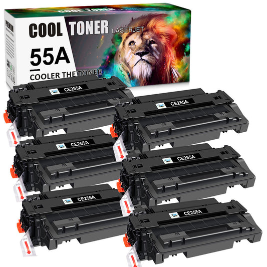 6 PK 55A CE255A Toner Cartridge for HP LaserJet Pro P3015D P3015N P3016 Printer