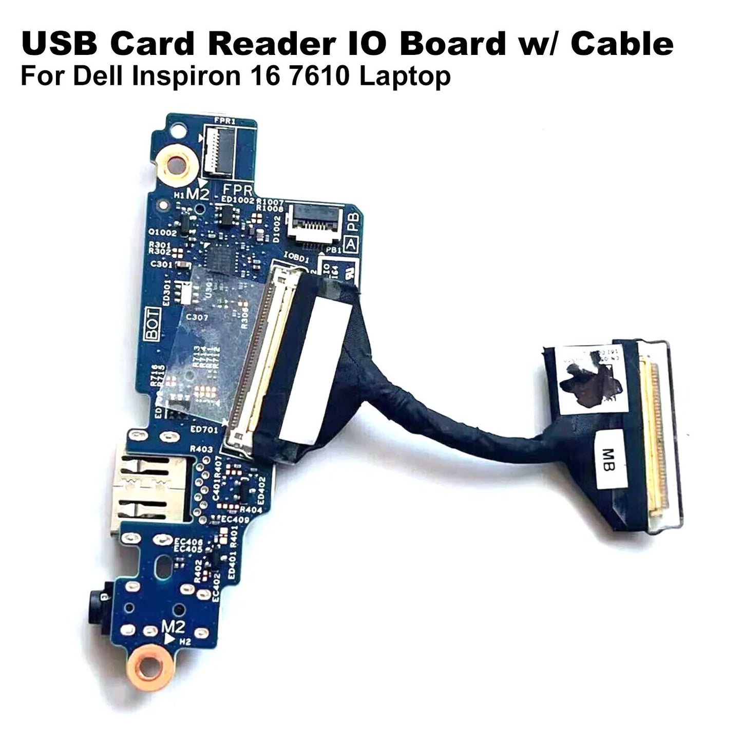Genuine Dell Inspiron 16 7610 USB Audio SD Card Reader IO Board with Cable R4KFW