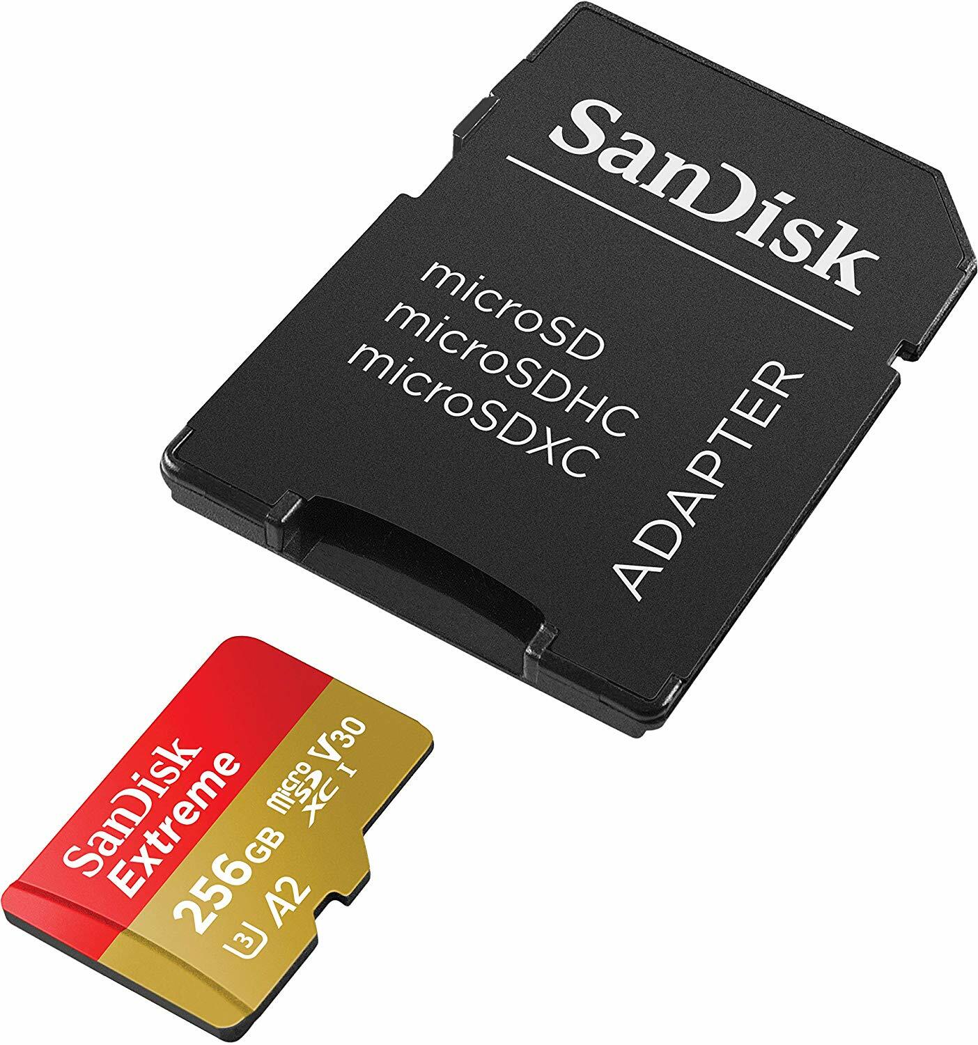 SanDisk Extreme 256GB 160MB/S Class 10 Micro SD MicroSDXC U3 Memory Card SDSQXA1