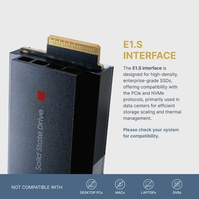 SK Hynix/Lenovo PE8110 3.84TB E1.S PCIe 4.0 x4 NVMe TLC SSD HFS3T8GEEWX091N
