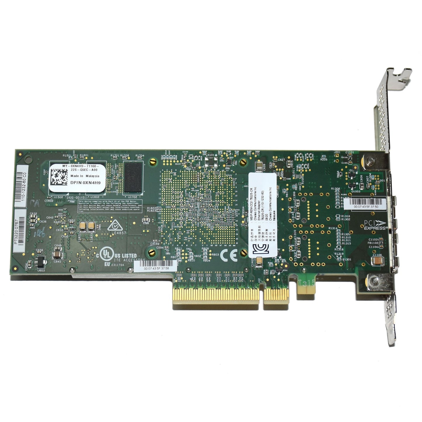 Dell T6225-CR 2-Port 1/10/25GbE PCIe x8 Unified Wire Network Adapter XN4H9 5TX3G