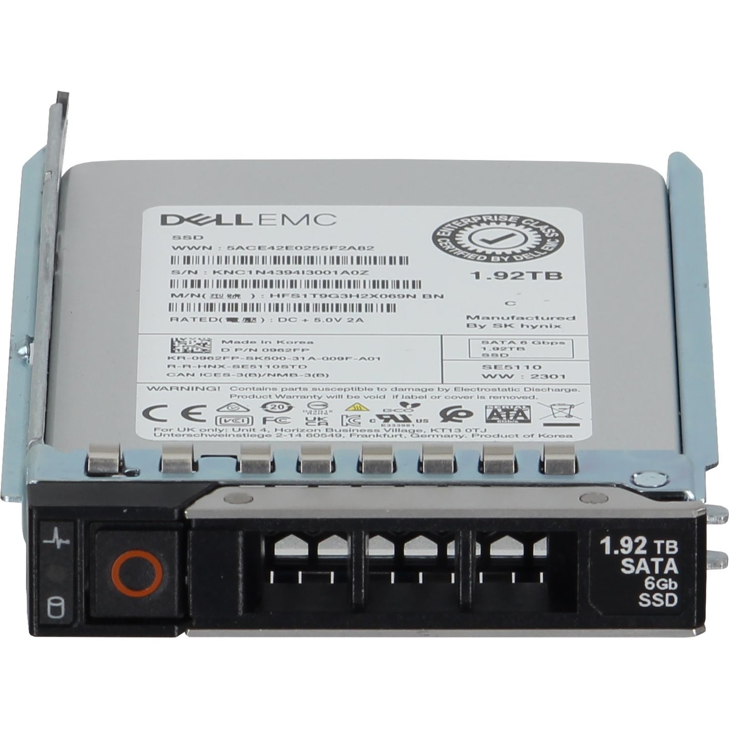 Dell 1.92TB 6Gbps SATA RI TLC 2.5 SSD SE5110 CPO (962FP) -R