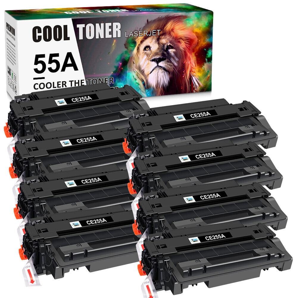 8PK Black CE255A 55A Toner fit for HP LaserJet Pro P3011 P3015X MFP M521DN M525F