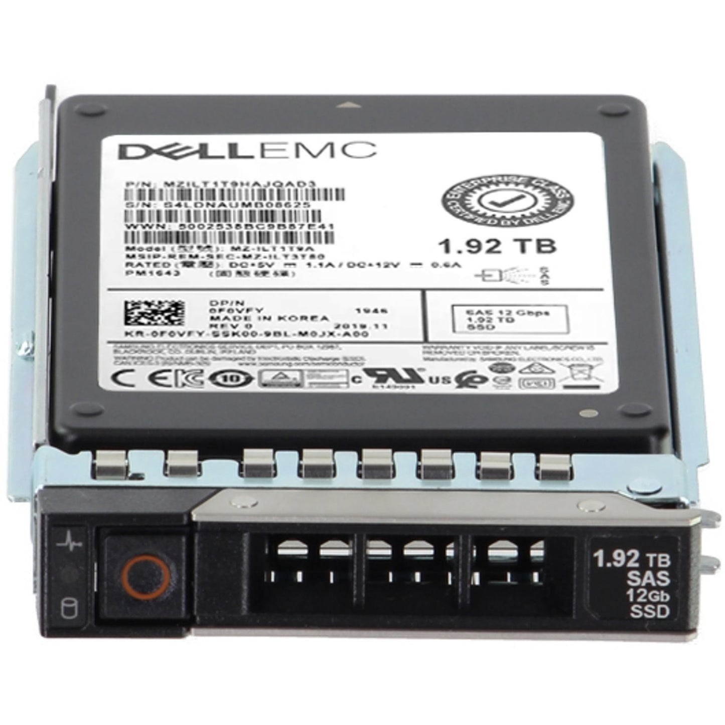 Dell 1.92TB 12Gbps SAS RI TLC 2.5 SSD PM1643 (ME4) (F0VFY) (NOT FOR HOME PC)