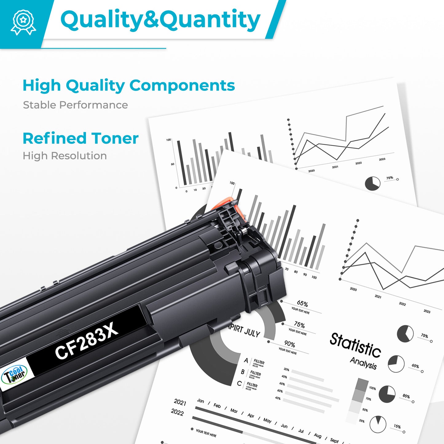 10PK CF283X Toner Cartridge for HP 83X LaserJet Pro M201n M202n M202dw Printer