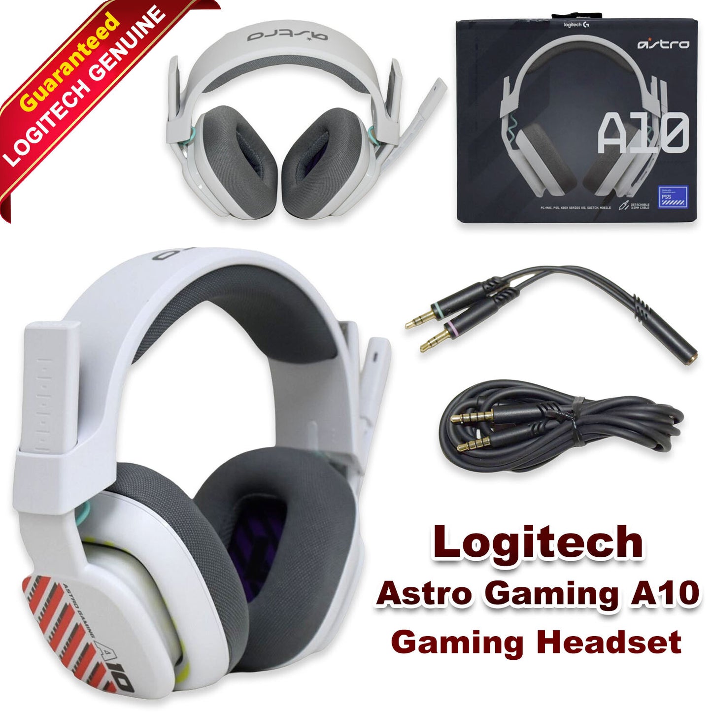 ASTRO Gaming A10 Gen 2 Wired Headset - PS5, PS4, Switch, PC/Mac - White