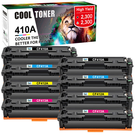 8 Pack 410A CF410A CF411A CF412A CF413A Toner For HP Color LaserJet Pro M452nw