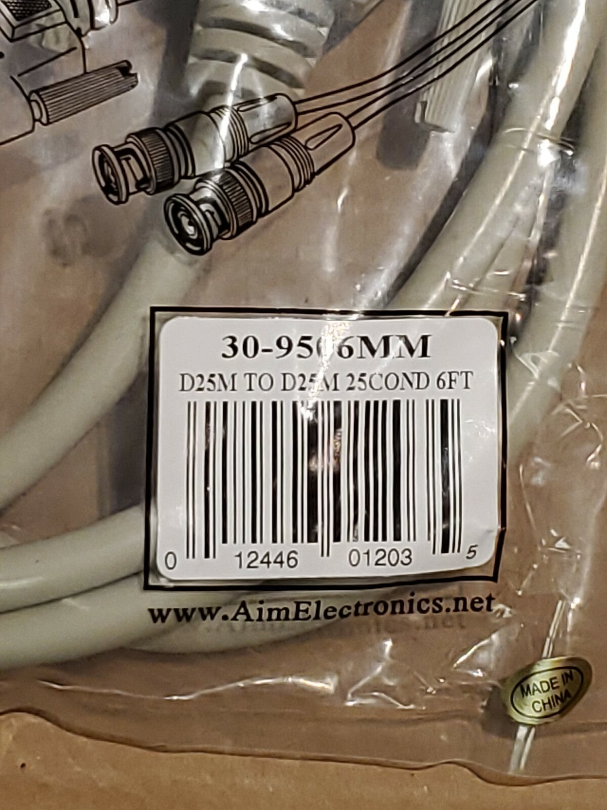 AIM Computer Cable 30-9506MM D-25M To D-25M 25 Cond 6 FT Feet Male To Male