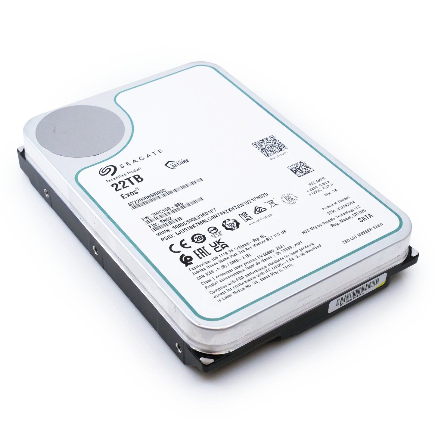 Seagate Exos 22TB 7.2K RPM SATA 6Gb/s 3.5in Enterprise HDD - ST22000NM000C