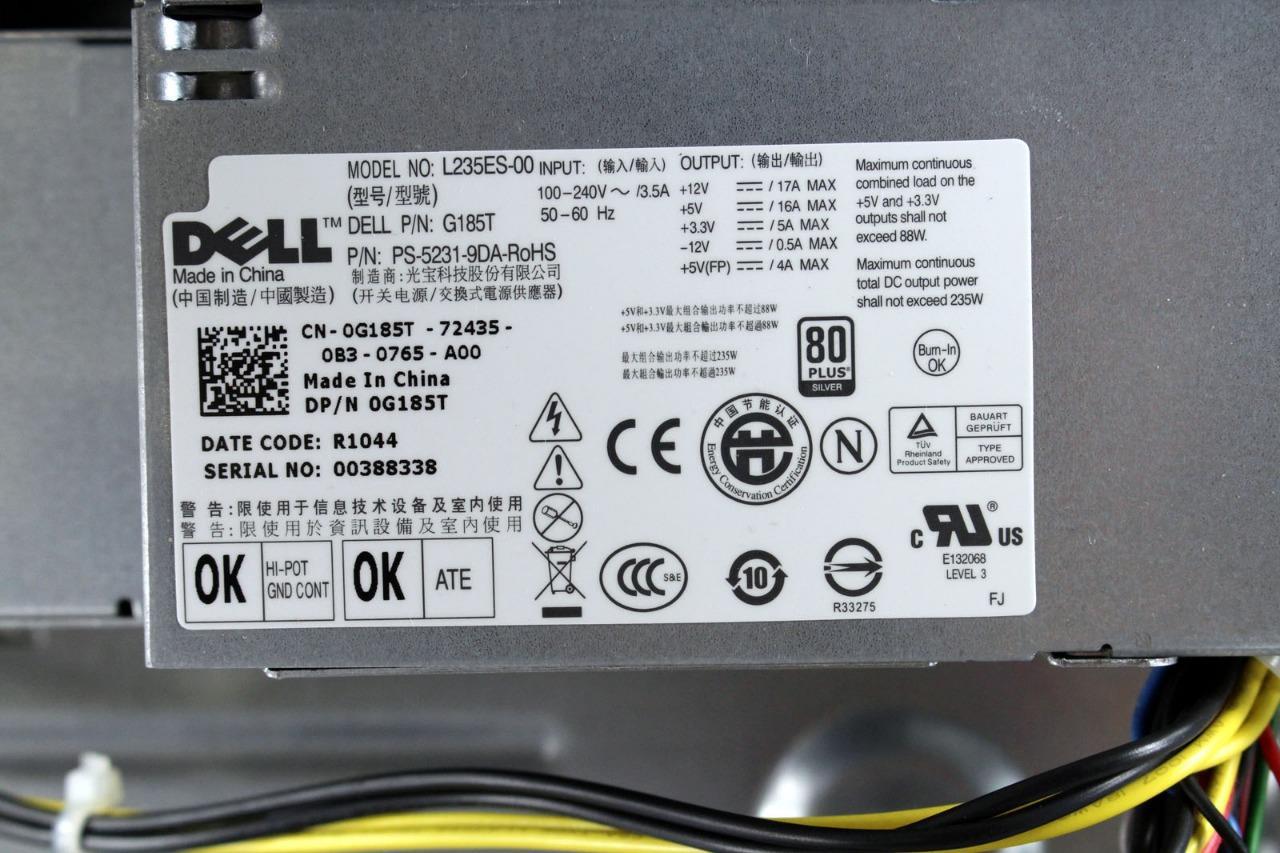 Dell Optiplex 580 SS BareBone Chassis With Power Supply L235ES-00 & Fan Assembly