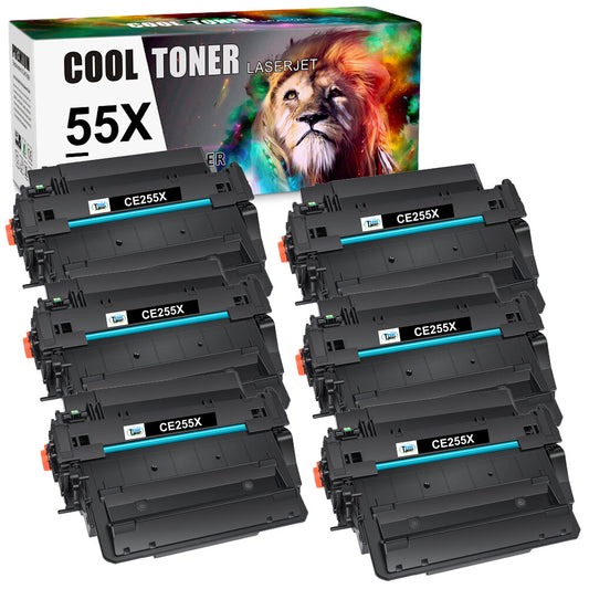 6 PK 55X Toner Cartridge For HP LaserJet P3015 P3015d P3015dn P3015n