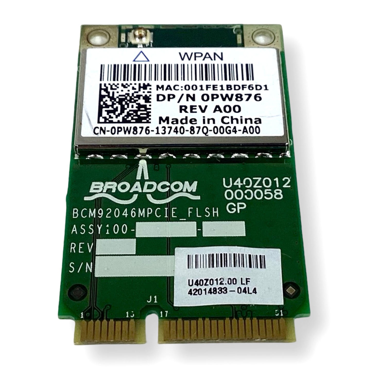 Lot x 10 Dell Latitude E5400 Mini PCI Express Wireless Bluetooth Card P560G PW87