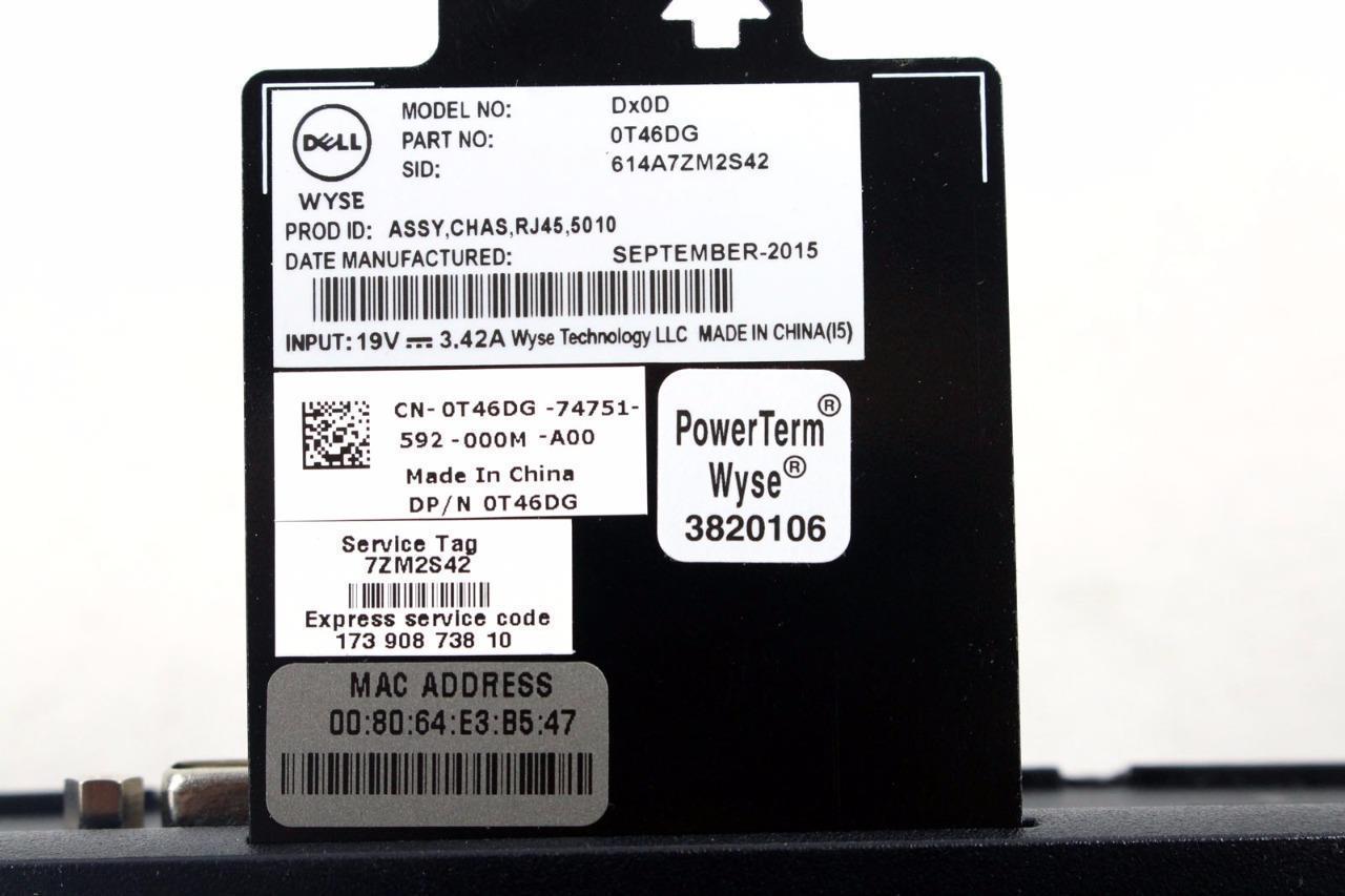 Genuine Dell Wyse Wireless Dx0D 5010 D10D T48E DC 1.4GHz RJ-45 T46DG+Device Only