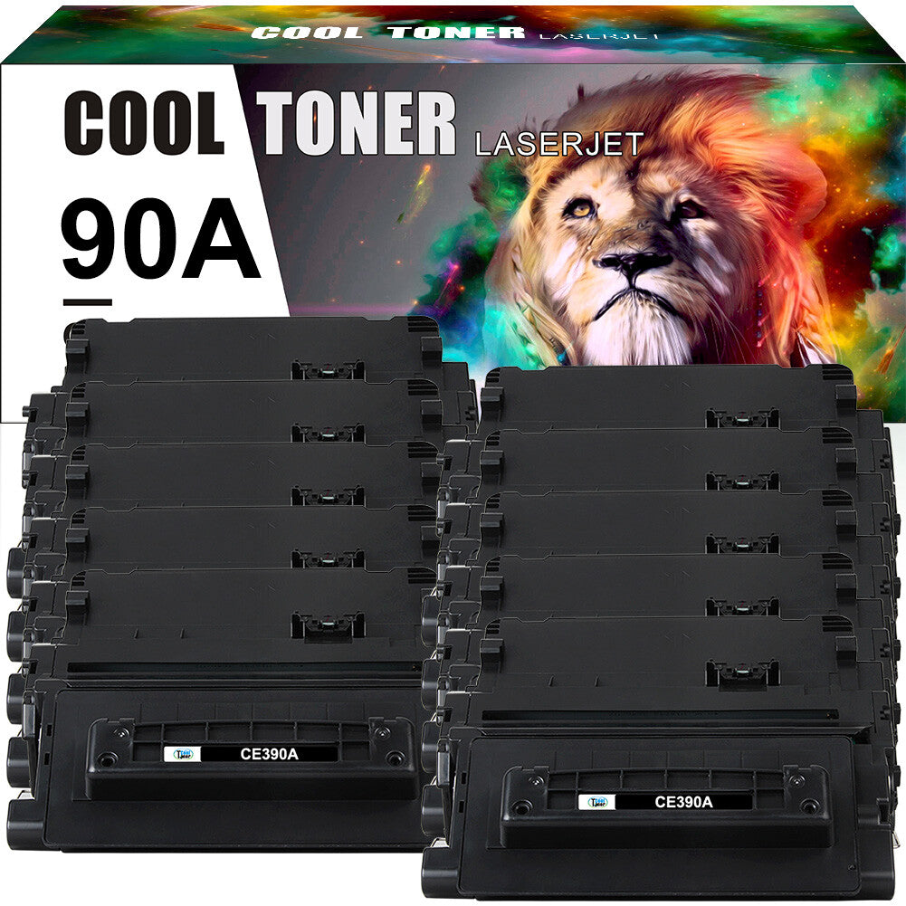 10x Black Toner Compatible with HP CE390A 90A LaserJet 600 M601 M602 M4555 MFP