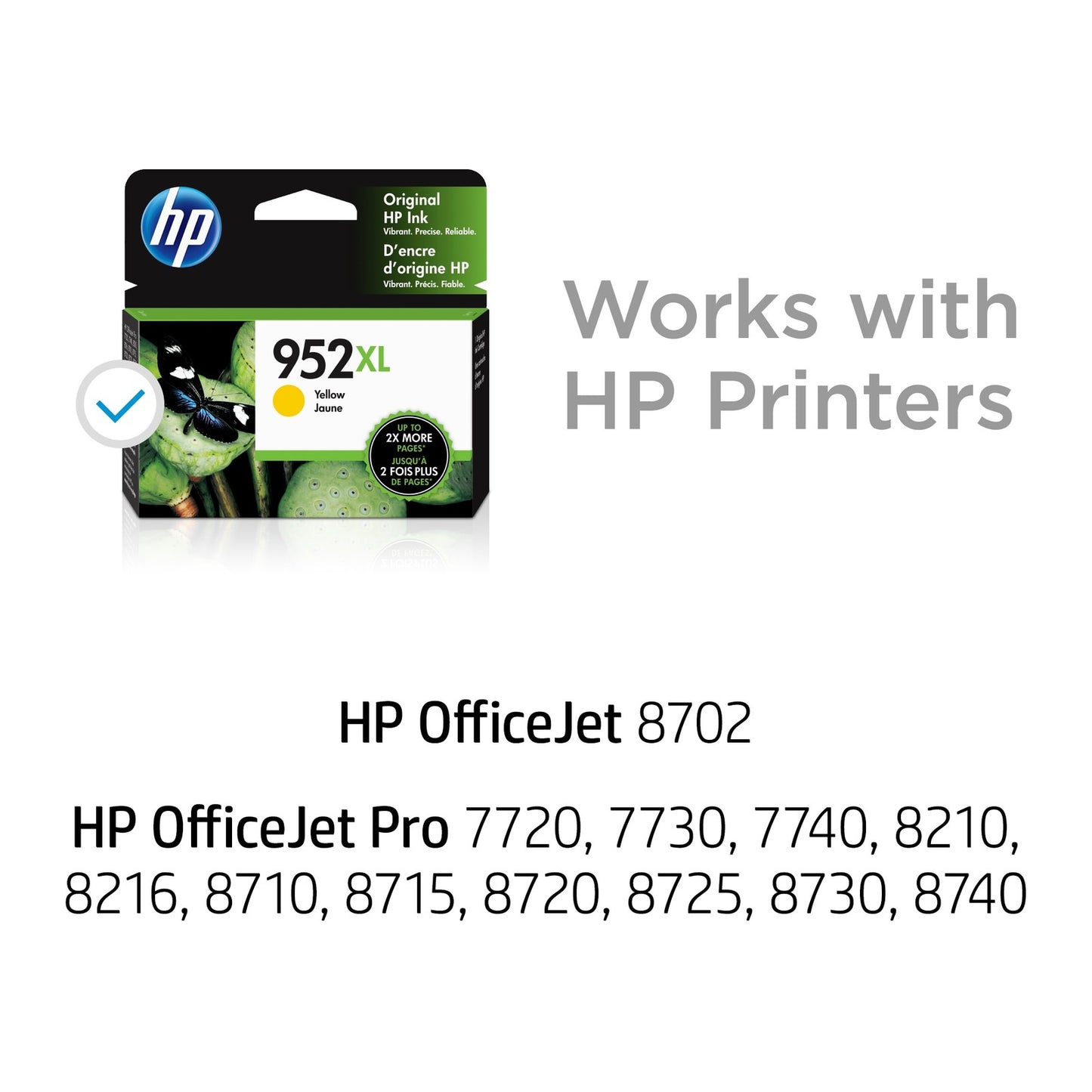HP 952XL High Yield Yellow Original Ink Cartridge, ~1,450 pages, L0S67AN#140