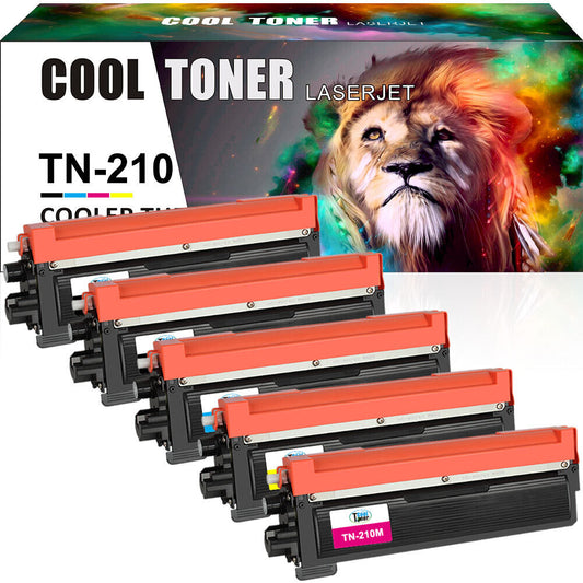 5pk Color Toner for Brother TN210 TN-210 HL-3040CN HL-3045CN HL-3070CW HL-3075