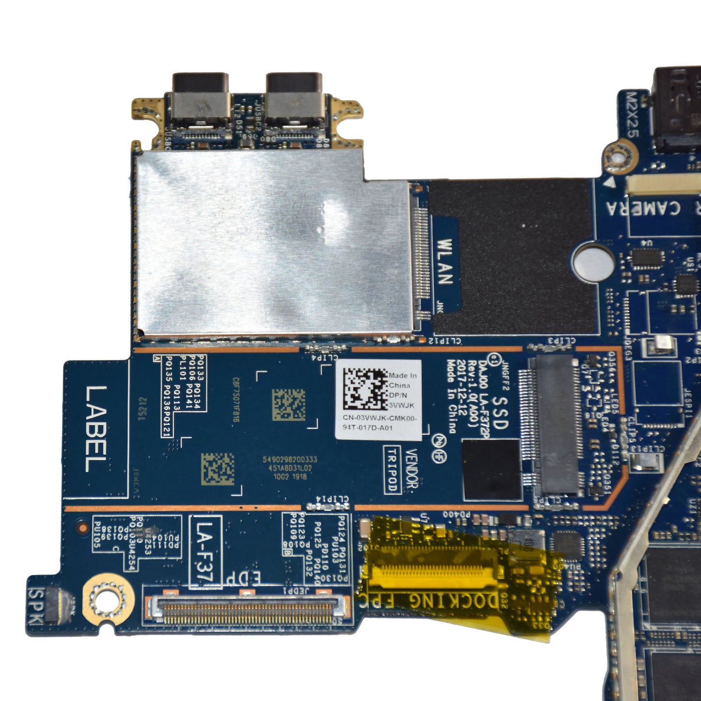 Dell Latitude 5290 2-in-1 Tablet Motherboard i7-8650U 16GB RAM LA-F372P 3VWJK