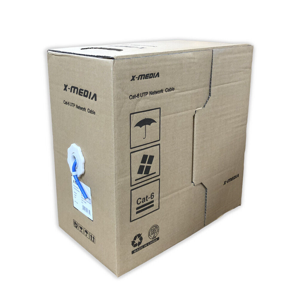 Cat6 1000Ft Cable 23AWG Solid UTP Ethernet Network Bulk LAN CCA Cable, Blue