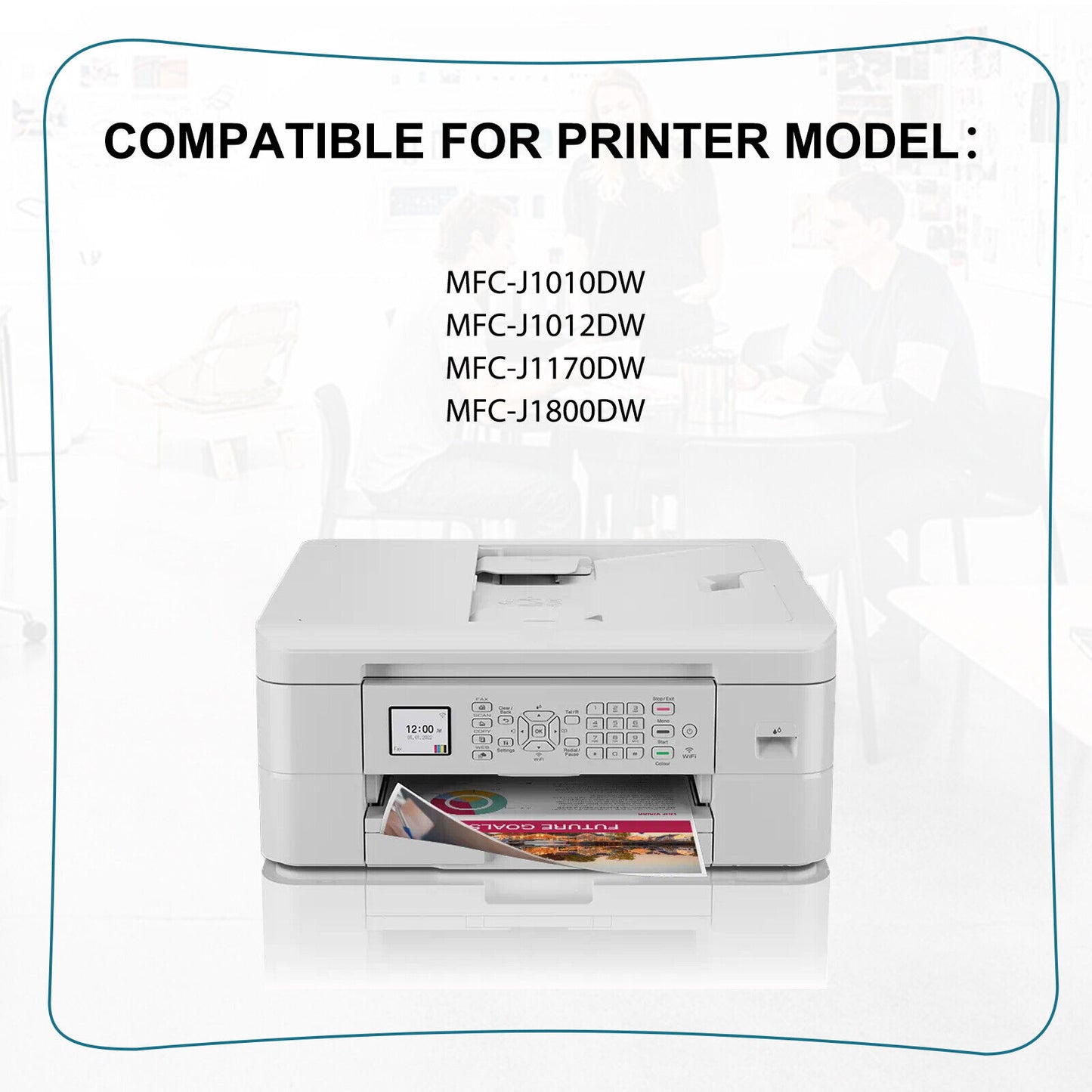 4Pc LC401XL BCMY Ink Cartridge compatible for Brother MFC-J1010DW MFC-J1170DW