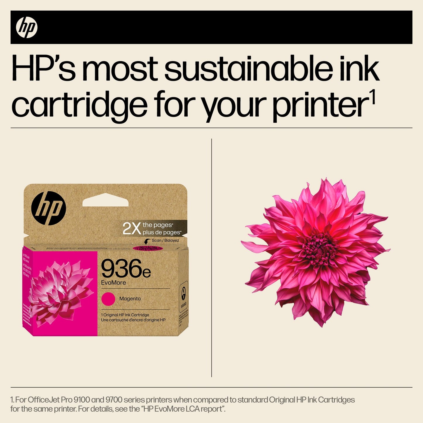 HP 936e EvoMore Magenta Original Ink Cartridge, 1,650 pages, 4S6V4LN
