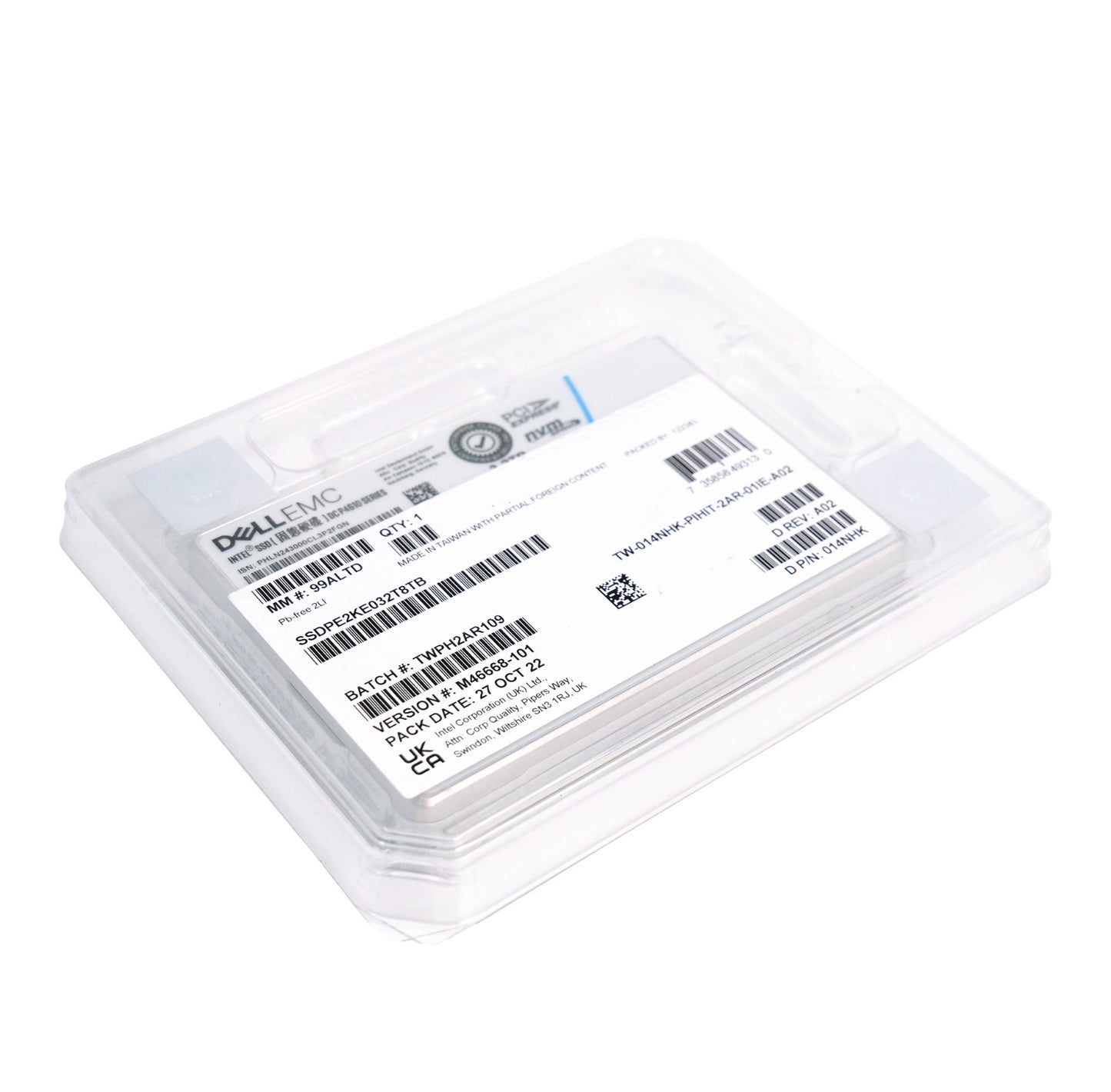 DELL 014NHK Intel DC P4610 3.2TB PCIe 3.1 x4 NVMe U.2 2.5" SSD G14/G15/G16 Tray
