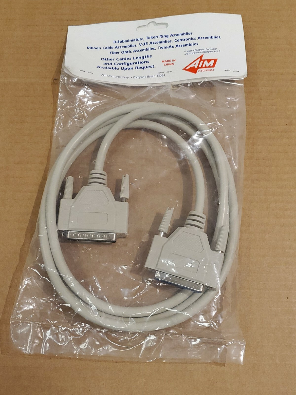 AIM Emerson Cable 30-9506MF Fully Shielded D-25M To D-25FM 25 Cond 6 FT Feet