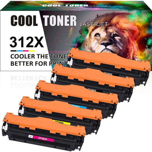 5PK CF380A 312A Toner Compatible With HP CF380X LaserJet Pro MFP M476dn M476dw