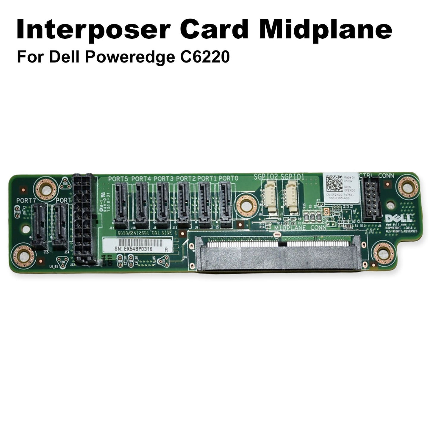 New Dell Poweredge C6220 Interposer Card Midplane F2XD0 w/Bracket 35T21 0F2XD0