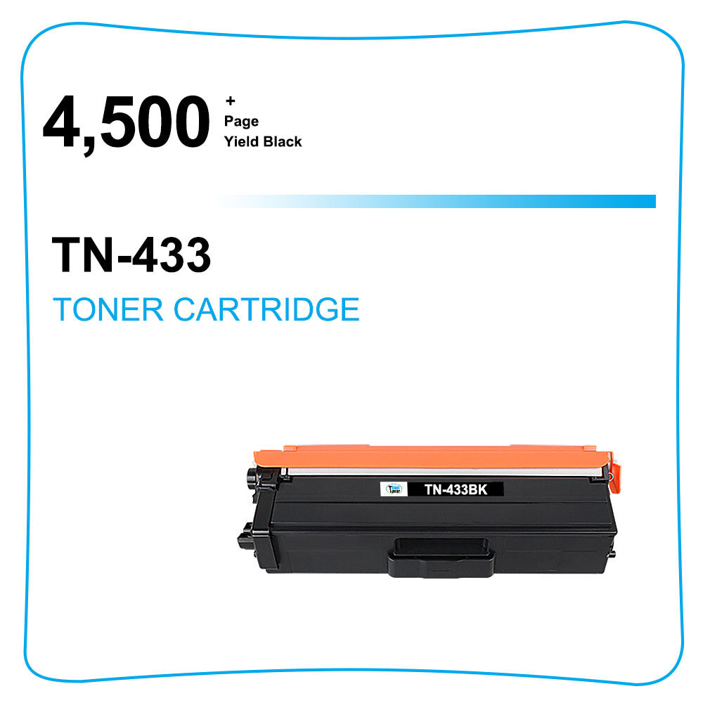2x Toner Compatible With Brother TN433 TN433BK HL-L8360CDW MFC-L8900cdw L8610CDW