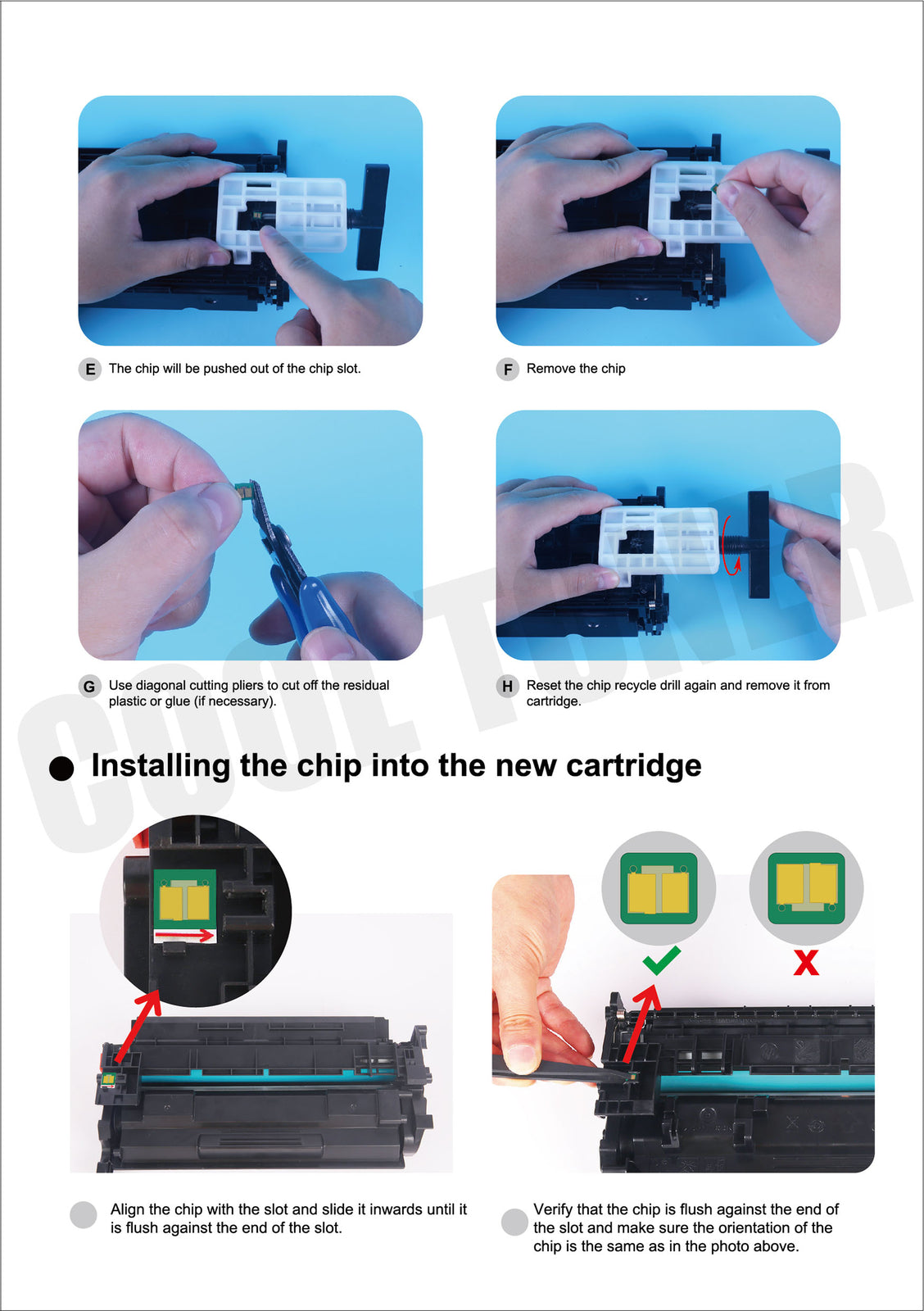 15x No Chip CF258A 58A Toner Compatible with HP LaserJet Pro M404dn M428 M428fdw