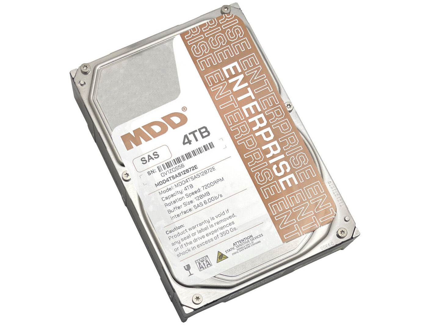 MDD 4TB 7200RPM SAS 12Gb/s 128MB 7200RPM 3.5inch Internal Enterprise Hard Drive (NOT FOR HOME PC)